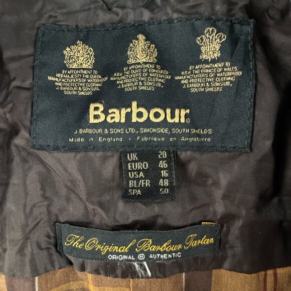 Barbour HAMSHIRE Size 16 Brown Lightweight Waxed Jacket Women Full Zip Outdoors - Picture 10 of 16